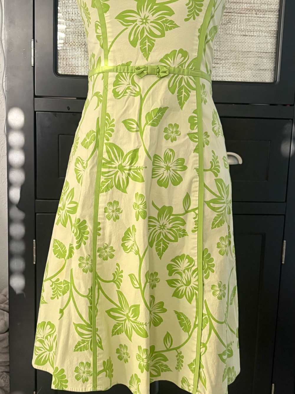 Studio Y Lime Floral Fit-and-Flare Dress